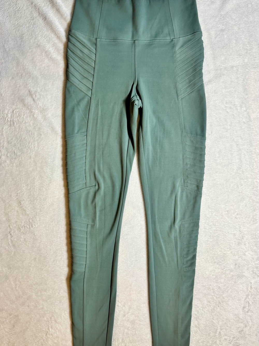 Athleta Olive Green Moto-Detail High-Waist Leggings